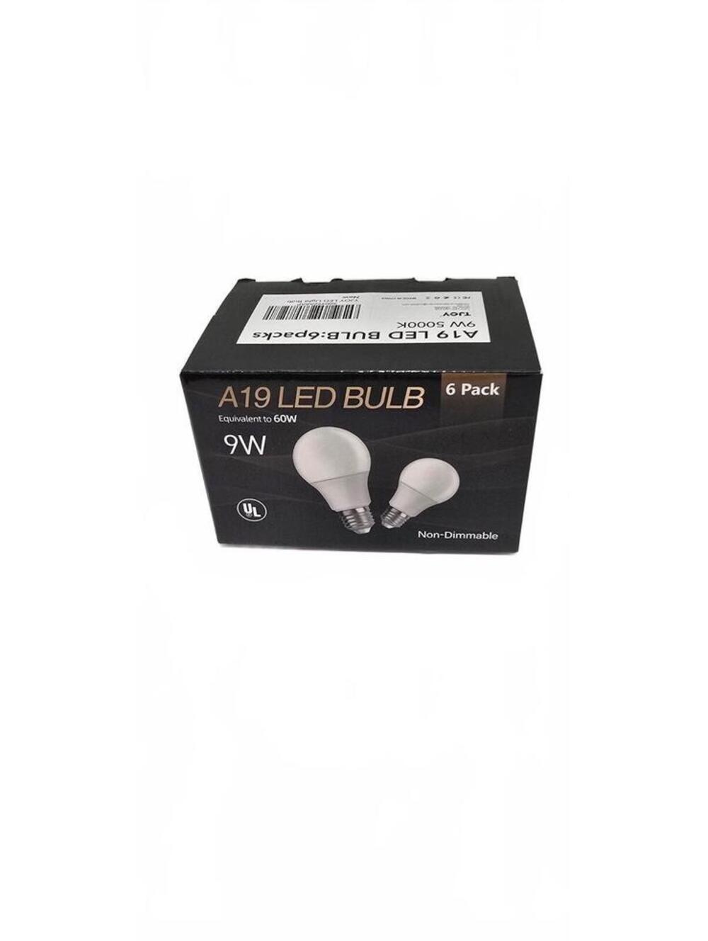 TJOY A19 LED Light Bulb 9W 5000K 6 Pack